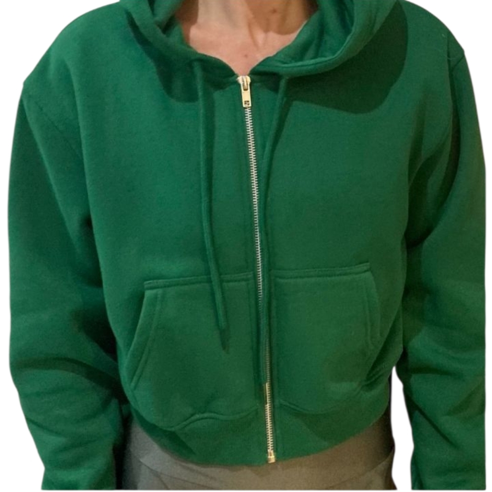 💫Streetwear Society Cropped zip hoodie Green